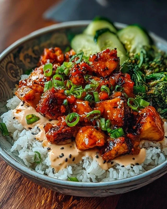 Delicious Bang Bang Chicken Bowl with vibrant ingredients and flavors