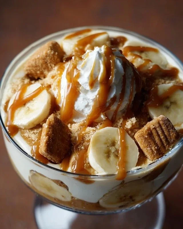 Biscoff Banana Pudding with Caramel