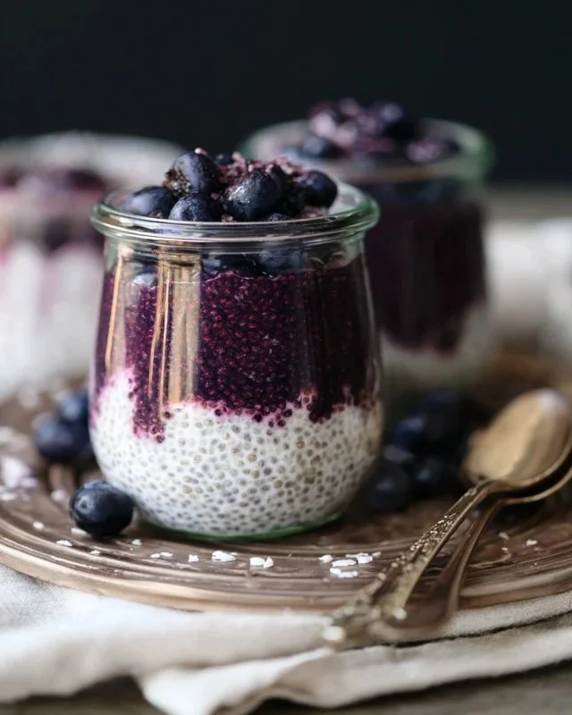 Blueberry Coconut Chia Seed Pudding