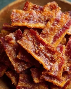 Delicious candied bacon crackers served on a platter for a perfect snack