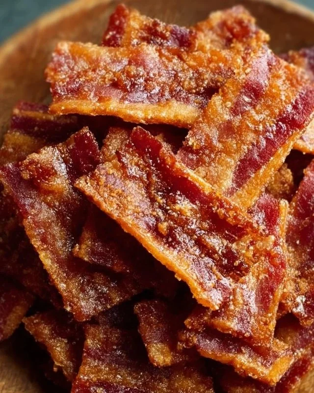 Delicious candied bacon crackers served on a platter for a perfect snack