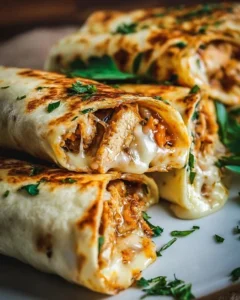Cheesy garlic chicken wraps ready to enjoy for a tasty meal