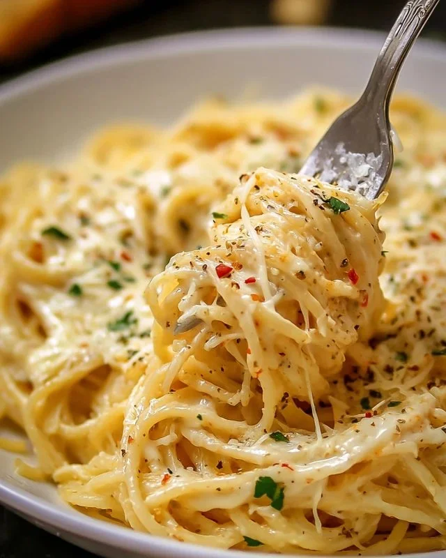 Cheesy Garlic Parmesan Spaghetti
