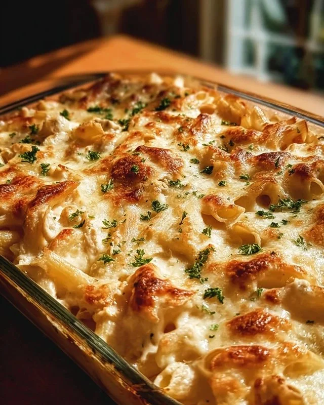 Chicken Alfredo Pasta Bake