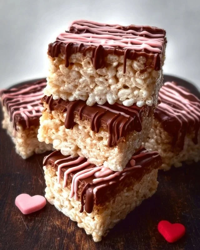 Chocolate Dipped Rice Krispie Treats with a shiny chocolate coating
