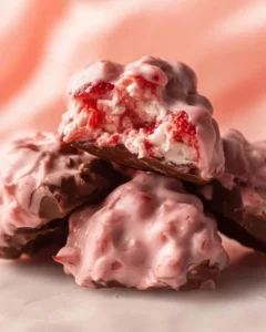 Chocolate strawberry frozen yogurt bites for a healthy snack