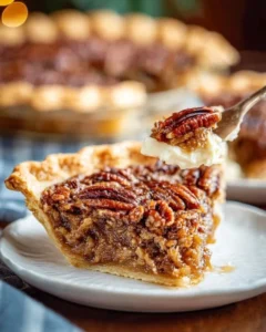Classic Southern pecan pie with a golden crust and rich filling