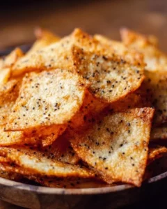 A bowl of cottage cheese chips, a crunchy high-protein snack.