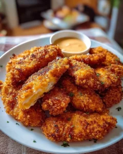 Delicious Crack Chicken Tenders served with dipping sauce
