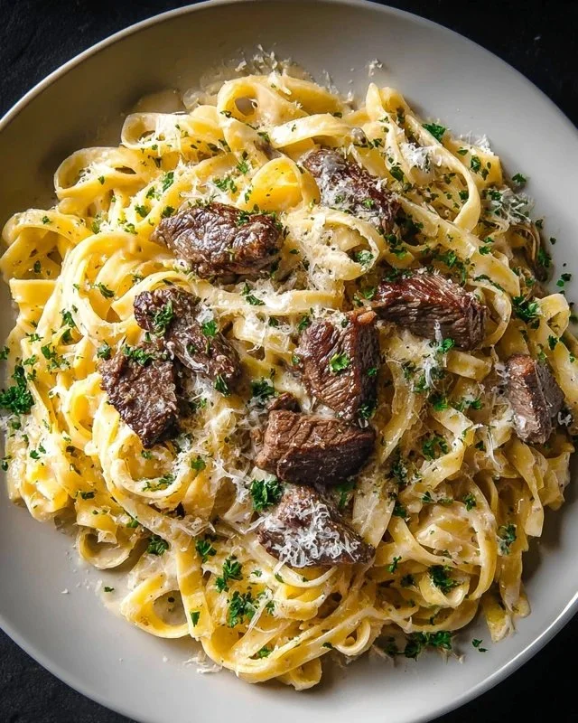 Creamy Steak Pasta Garlic