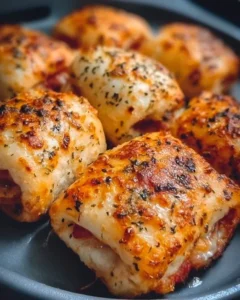 Crispy air fryer pizza rolls ready for serving