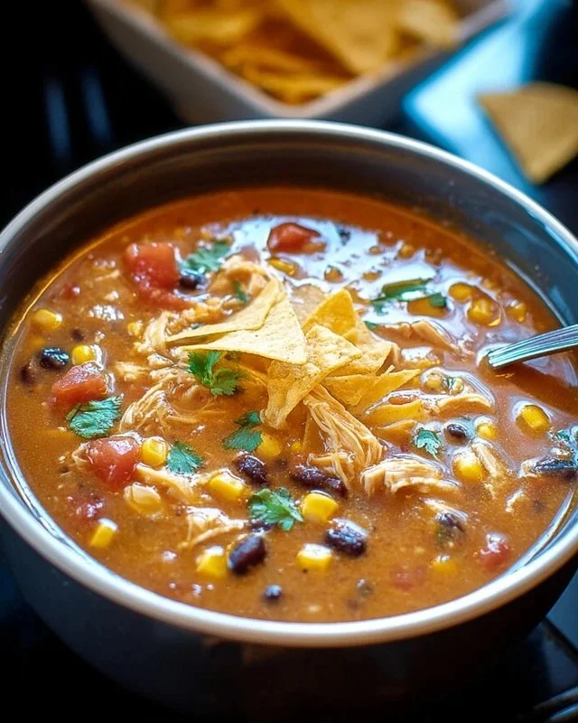 Crockpot Chicken Tortilla Soup