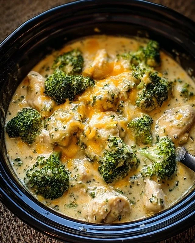 Crockpot Creamy Broccoli Cheddar Chicken