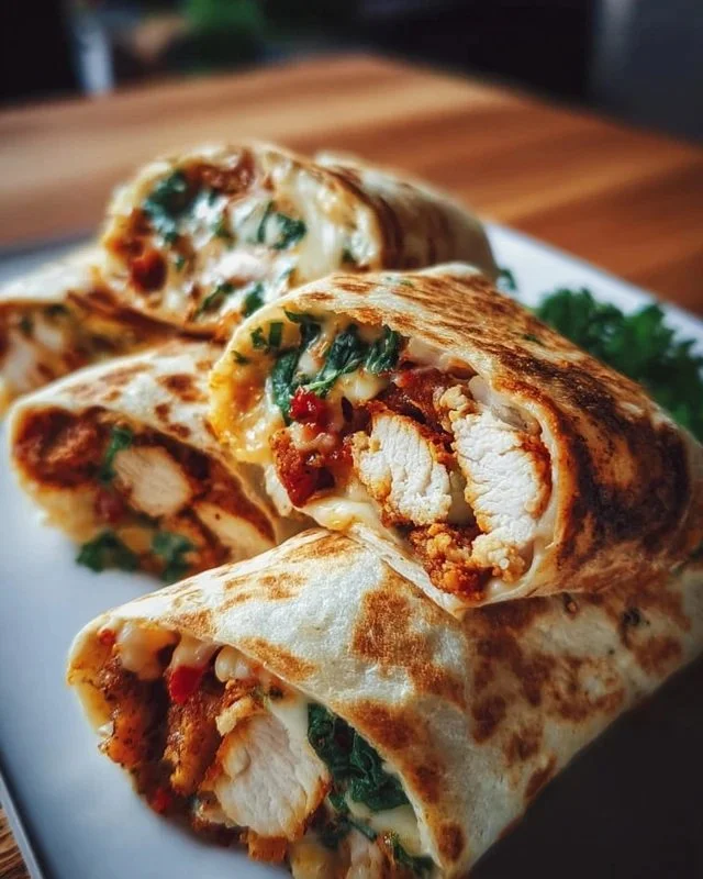 Crunchy Crispy Air Fryer Chicken & Mozzarella Wraps