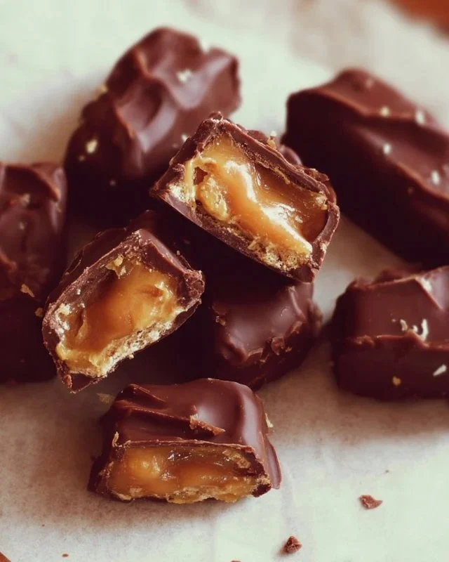 Delicious Date Snickers bars made with chocolate and natural dates