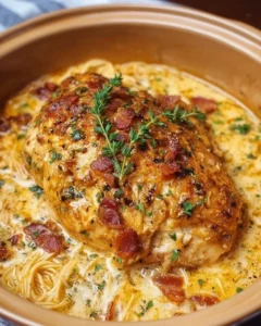Easy Crock Pot Crack Chicken recipe with creamy sauce and cheddar cheese