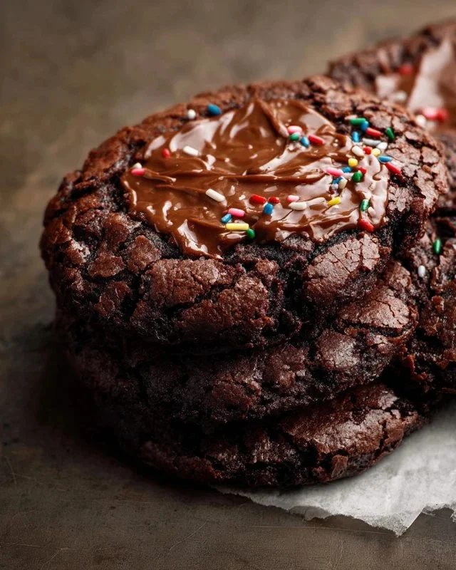 Delicious fudgy brownie topped with rich chocolate frosting on a plate