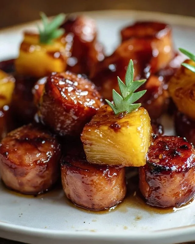 Glazed Kielbasa Pineapple Bites Recipe