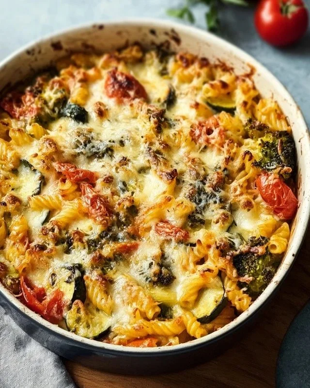 Healthy Mediterranean Vegetable Pasta Bake