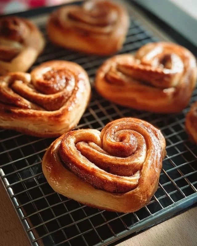 Heart-Shaped Cinnamon Rolls