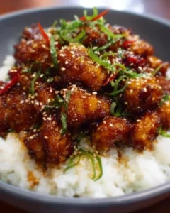 Delicious Honey Garlic Chicken served on a plate with vegetables