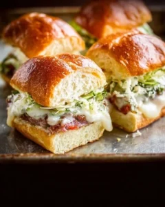 Delicious Italian Grinder Sliders served on a platter