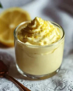 Delicious Lemon Cottage Cheese Pudding served in a bowl