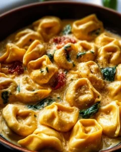 Delicious Marry Me Tortellini served with fresh herbs and sauce