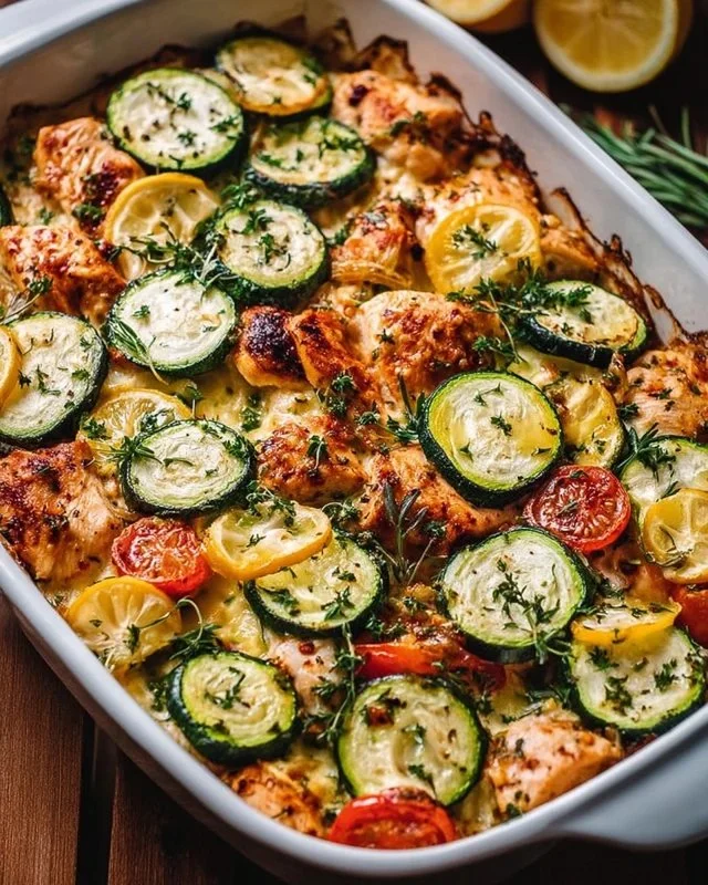 Mediterranean Chicken Zucchini Bake – Healthy, Flavor-Packed Dinner Idea!