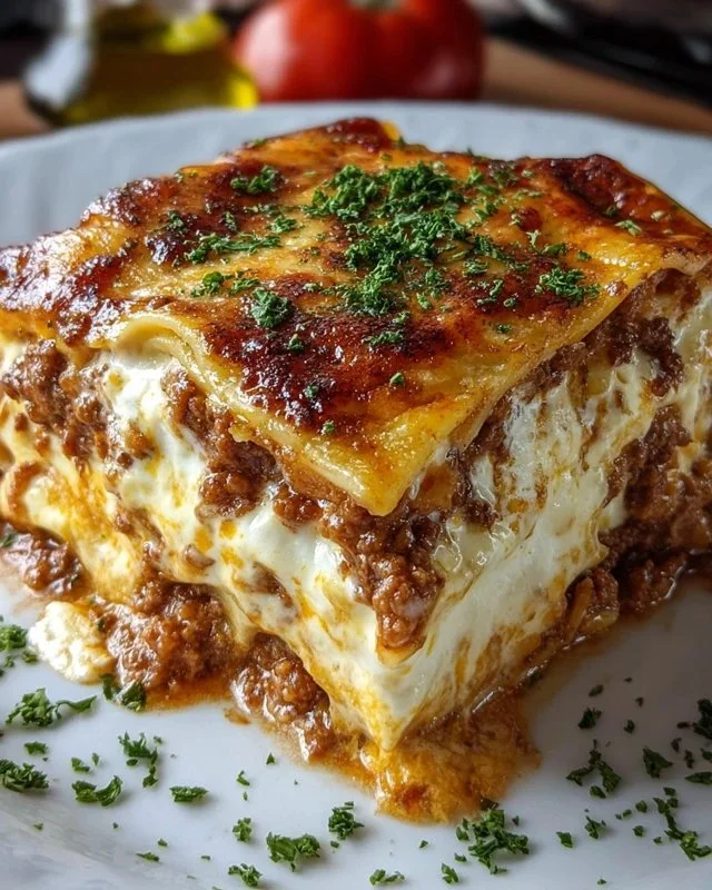 Delicious Million Dollar Italian lasagna ready to be served.