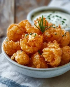 Mini Bloomin' Onions with Buttermilk Ranch Dip served on a plate