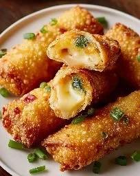 Mini Jalapeño Popper Egg Rolls served with dipping sauce