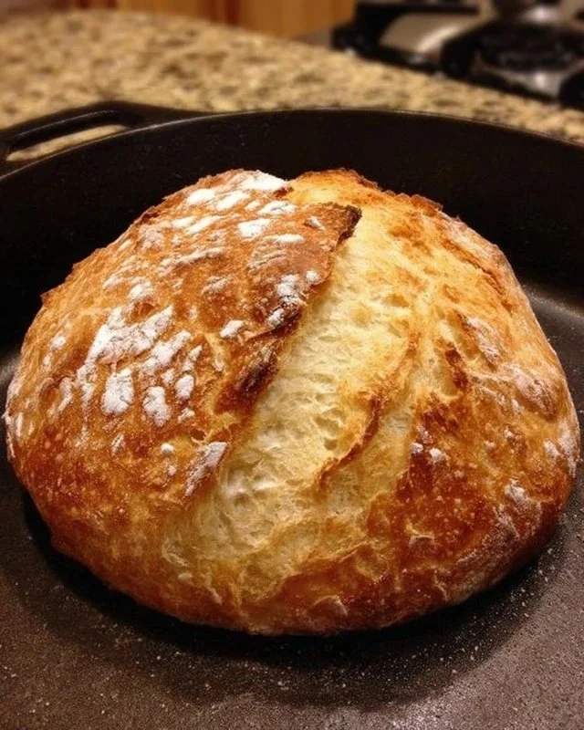 No-Knead Dutch Oven Crusty Bread