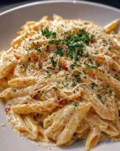 One Pot Creamy Garlic Pasta dish with rich sauce and garlic flavor