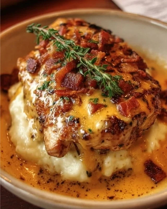 Delicious Alice Springs Chicken from Outback Steakhouse, grilled to perfection.