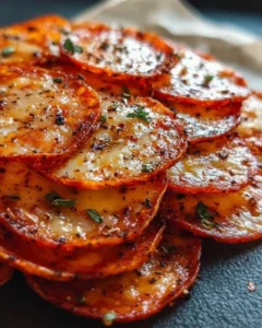 Homemade pepperoni cheese crisps ready to be served as a snack
