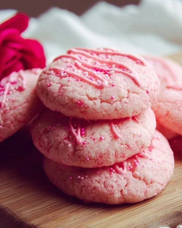 Pink Velvet Sugar Cookies