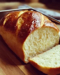 Freshly baked 5-minute bread on a wooden cutting board