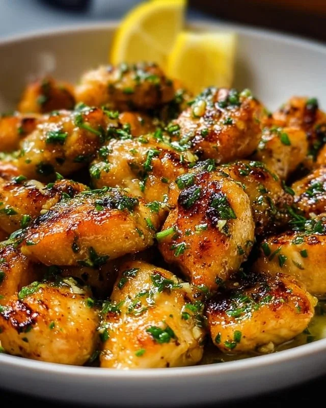 Quick Lemon Garlic Chicken Bites