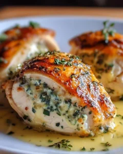Delicious stuffed chicken inspired by Ruth's Chris recipe, perfectly plated.