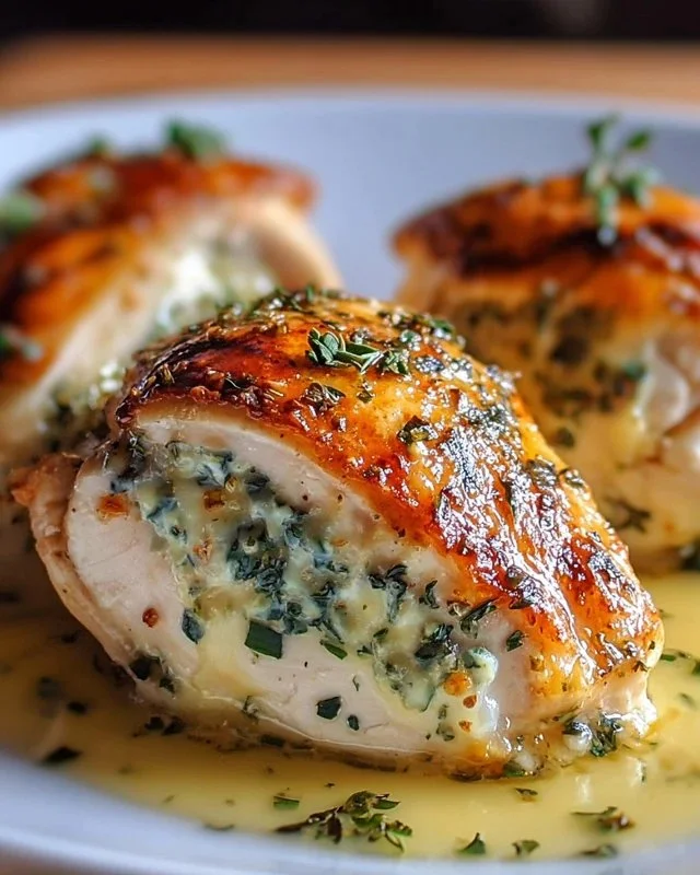 Delicious stuffed chicken inspired by Ruth's Chris recipe, perfectly plated.