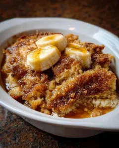 Delicious Southern Banana Cobbler with ripe bananas and golden crust