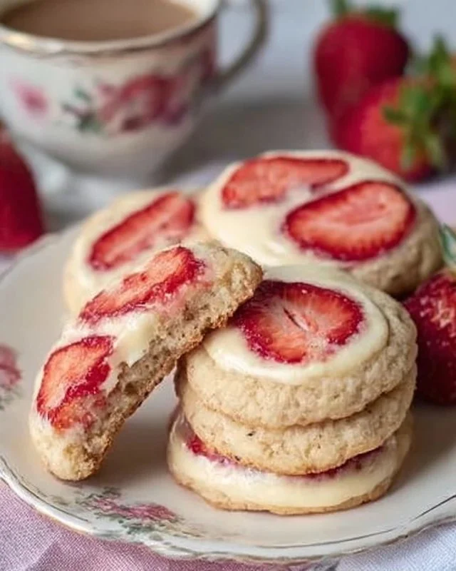 Strawberry Cheesecake Cookies (Pretty & Delicious!)