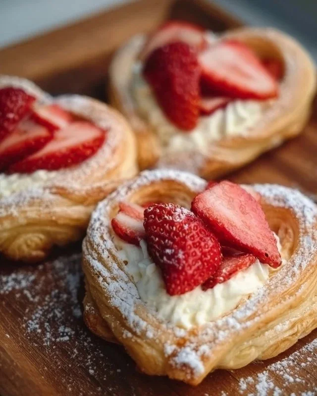 Strawberry Puff Pastry Danishes