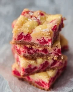 Delicious strawberry white chocolate gooey bars with fresh strawberries and creamy chocolate