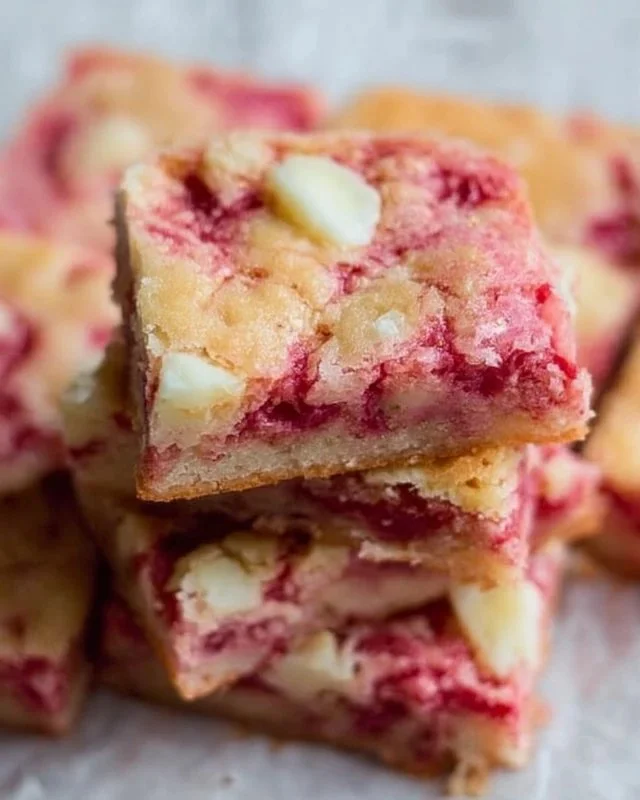 Strawberry White Chocolate Gooey Bars