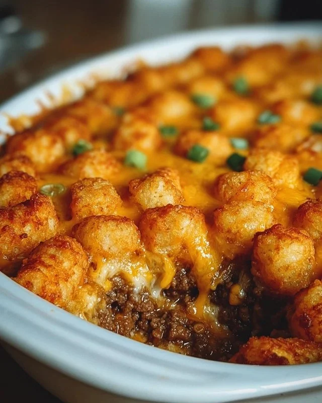 Tater Tot Casserole with Ground Beef