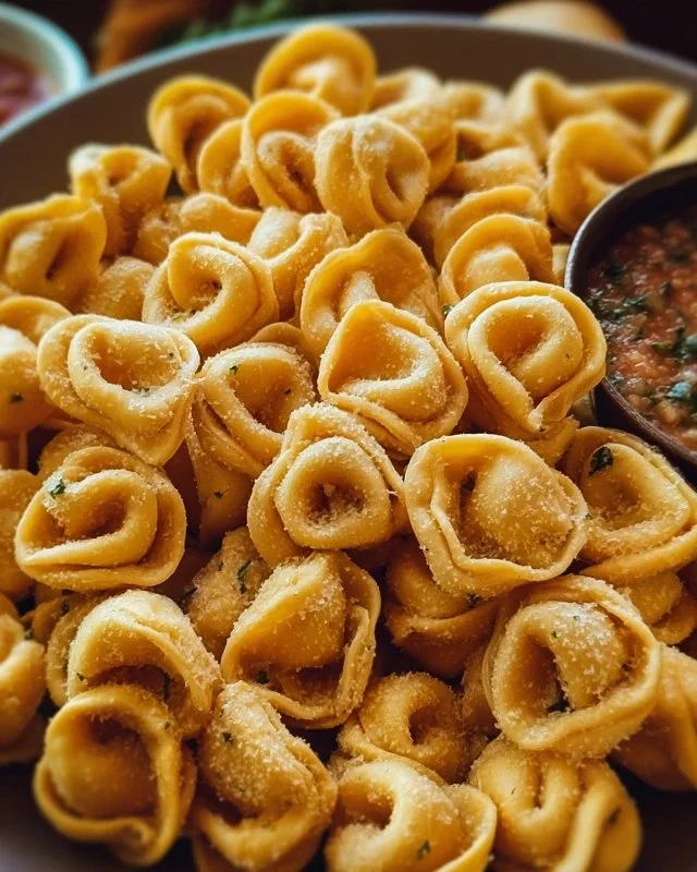 Delicious tortellini snacks served at a festive party for a delightful appetizer.