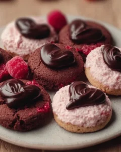 Delicious Valentine Ganache Cookies with chocolate ganache filling