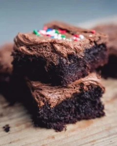 Delicious Brownie Birthday Cake Bars decorated with colorful sprinkles